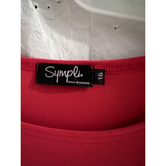 Sympli Pink Nu Trapeze Shift Dress Sz 16 Jersey Knit Made In Canada - Picture 2 of 6